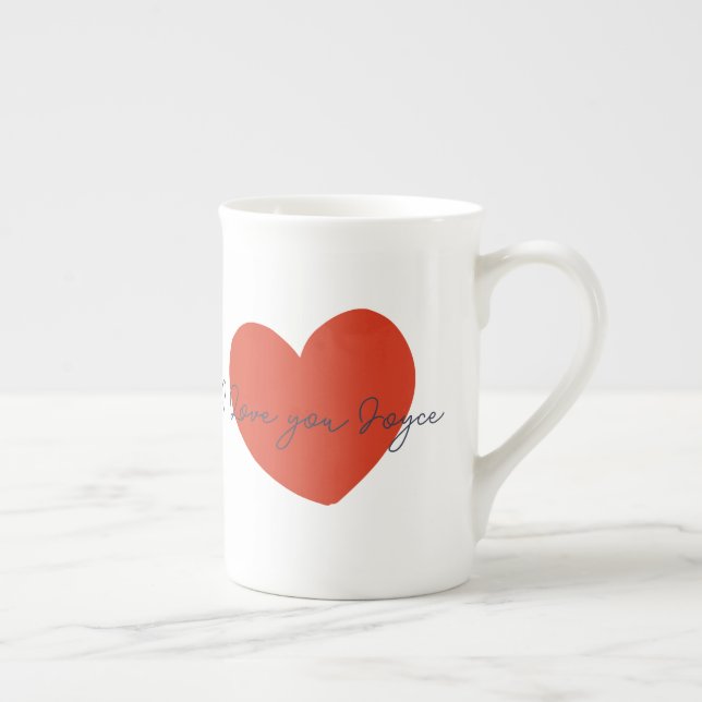 I love you  bone china mug (Right)