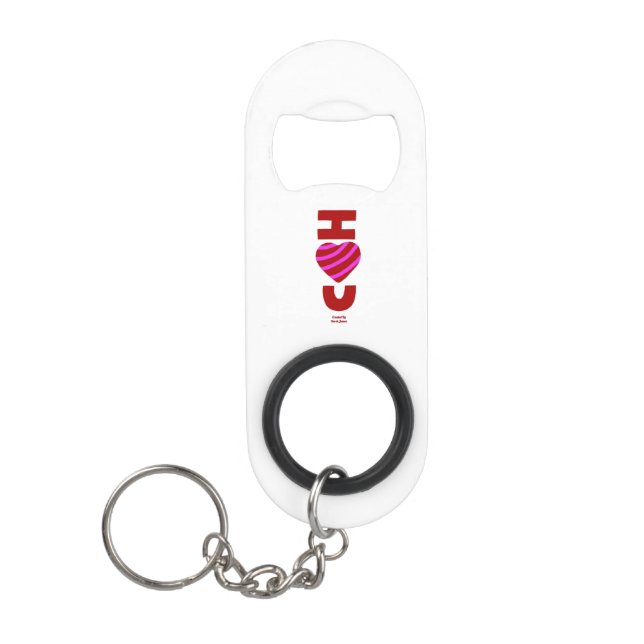 I Love You Bottle Opener Keychain (Front)