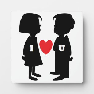 "I LOVE YOU"  BOY AND GIRL PLAQUE