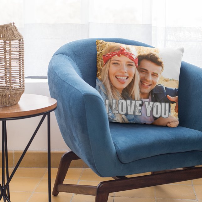 I Love You Boyfriend Gift Photo  Cushion (I Love You Boyfriend Gift Photo Throw Pillow)