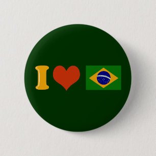I love you Brazil 6 Cm Round Badge