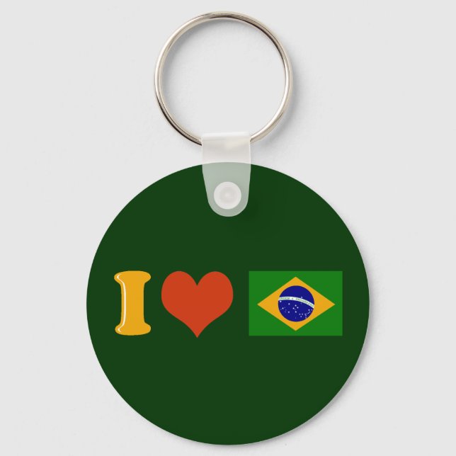 I love you Brazil Key Ring (Front)