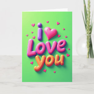 I Love You Bubble Gum Card