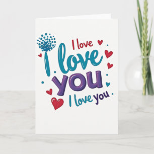 I Love You Bubble Hearts Card