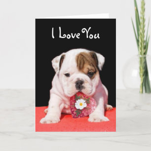 I Love You Bulldog greeting card