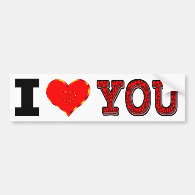 I Love You Bumper Sticker (Front)