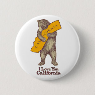 I Love You California 6 Cm Round Badge