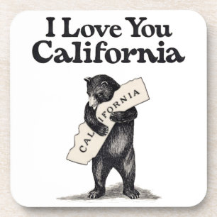 I Love You California Bear Hug Coaster