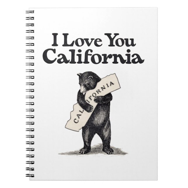 I Love You California Bear Hug Notebook (Front)