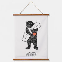 I love you California Bear Hugging Map Custom City