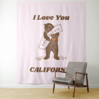 I Love You California Bear Hugging Map