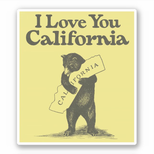 I Love You California Bear Hugging State (Front)