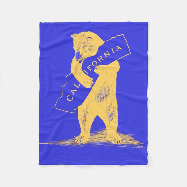 I Love You California--Blue and Gold Fleece Blanket (Front)