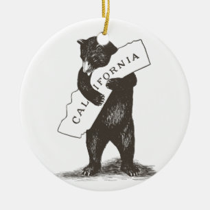 I Love You California Ceramic Tree Decoration