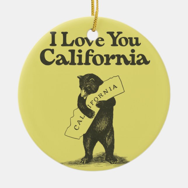 I Love You California Ceramic Tree Decoration (Front)