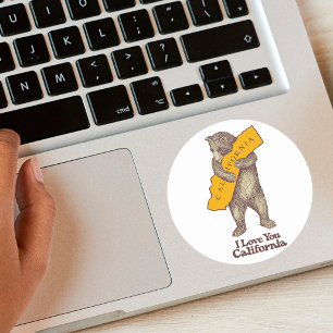 I Love You California Classic Round Sticker