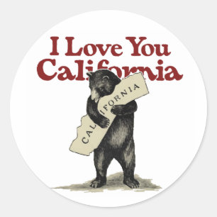 I Love You California Classic Round Sticker