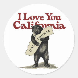 I Love You California Classic Round Sticker