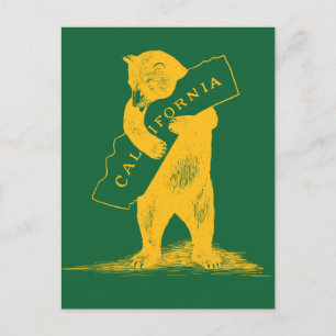I Love You California--Green and Gold Postcard