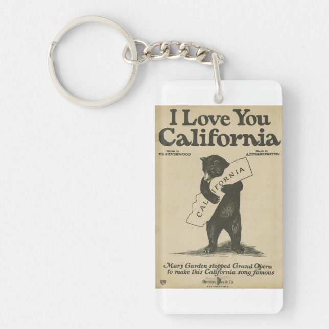 I Love You California Keychain (Front)