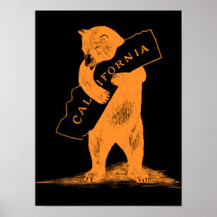 I Love You California--Orange and Black Poster