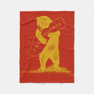 I Love You California--Red and Gold Fleece Blanket