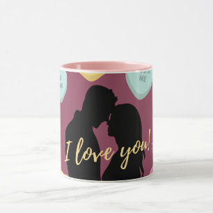 I Love You Candy Hearts Couple Valentine's Day  Mug
