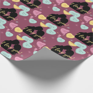 I Love You Candy Hearts Couple Valentine's Day   Wrapping Paper