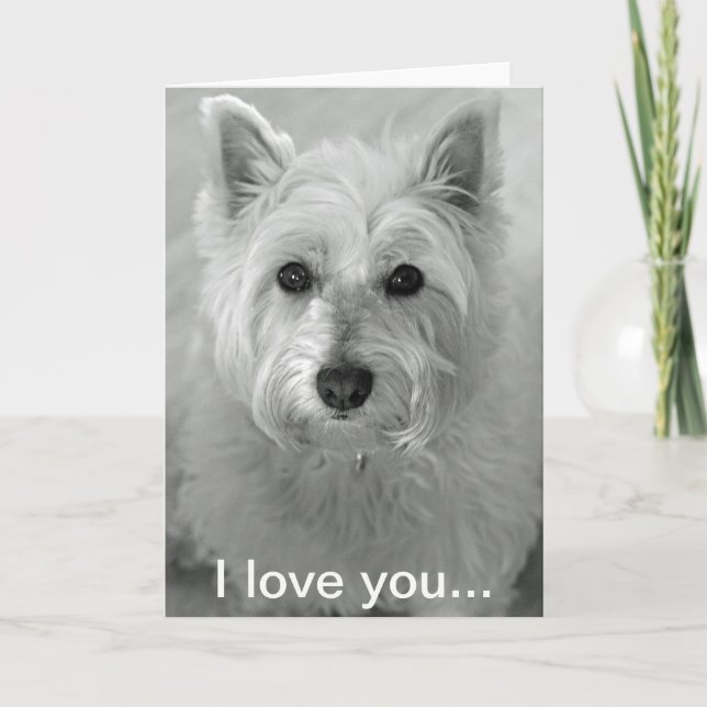 I Love You Card - Cute Westie Dog Card (Front)