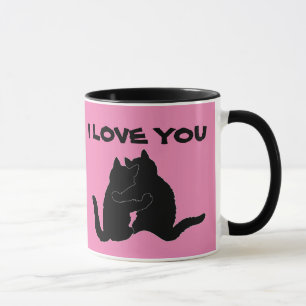 I LOVE YOU CAT COFFEE MUGS