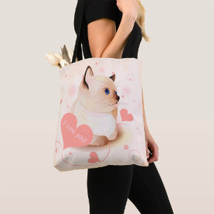 I Love You Cat Tote Bag
