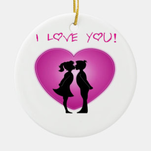 I Love You Ceramic Ornament