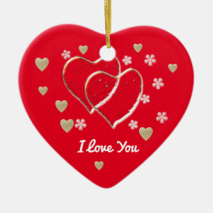 I love you ceramic ornament