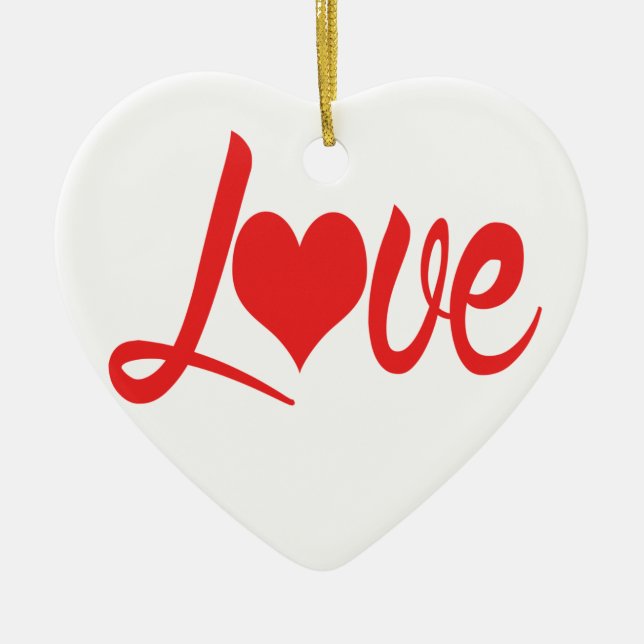 **I LOVE YOU ** CERAMIC ORNAMENT (Front)
