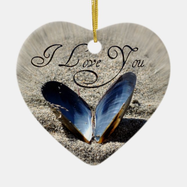I love you ceramic ornament (Front)
