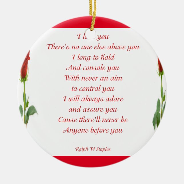 I love you ceramic tree decoration (Front)