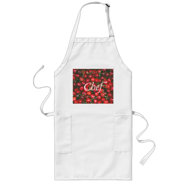 I Love You - Cherry design Long Apron (Front)