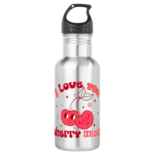 I Love You Cherry Much 532 Ml Water Bottle (Front)