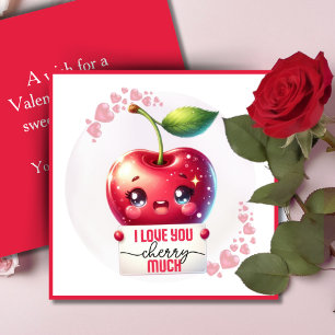 I Love You Cherry Much Custom Valentine's Day Holiday Card