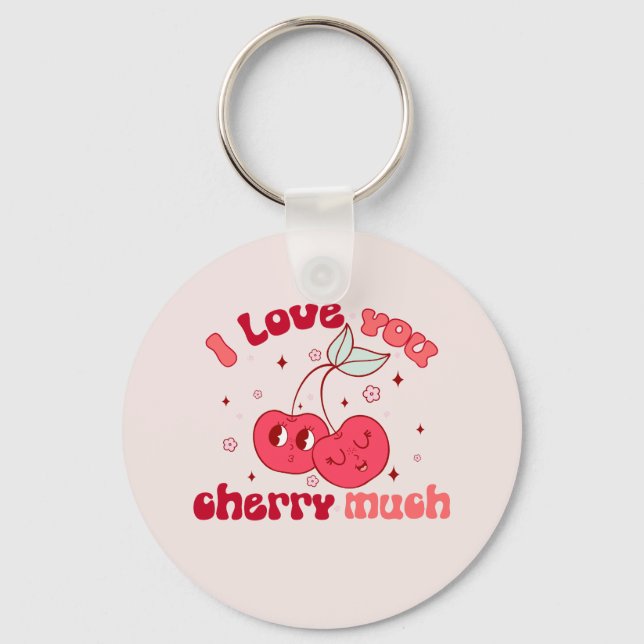 I Love You Cherry Much Key Ring (Front)
