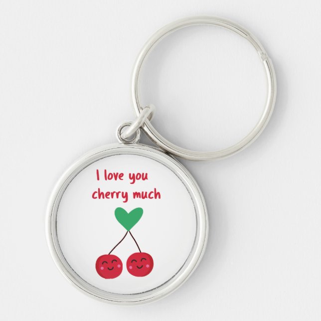 I Love You Cherry Much Valentine Key Ring (Front)