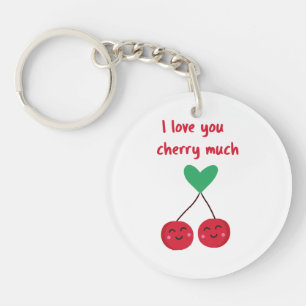 I Love You Cherry Much Valentine Key Ring