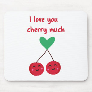 I Love You Cherry Much Valentine Mouse Pad