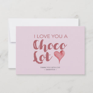 I Love You Chocolate Valentine's Thank You Card