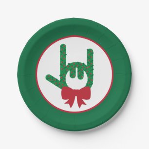 I Love You Christmas Wreath Paper Plate