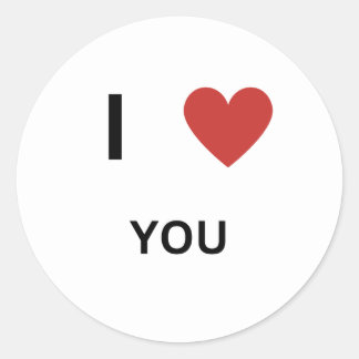 I Love You Classic Round Sticker