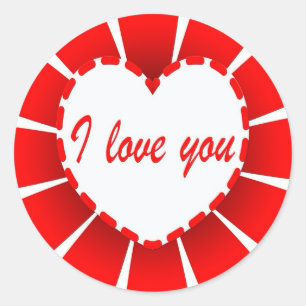 I love you classic round sticker