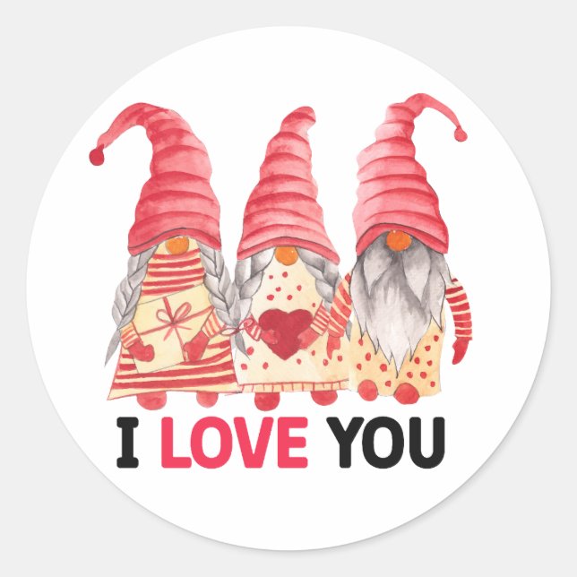 I love you classic round sticker (Front)