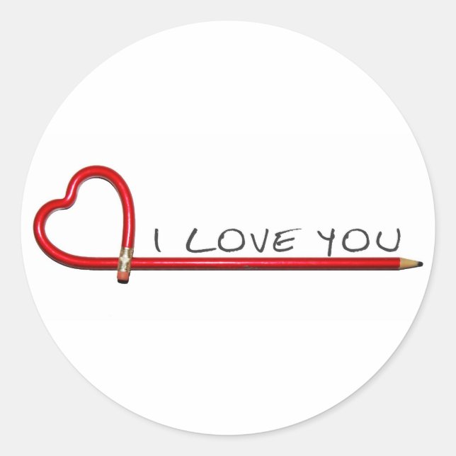 I love you classic round sticker (Front)