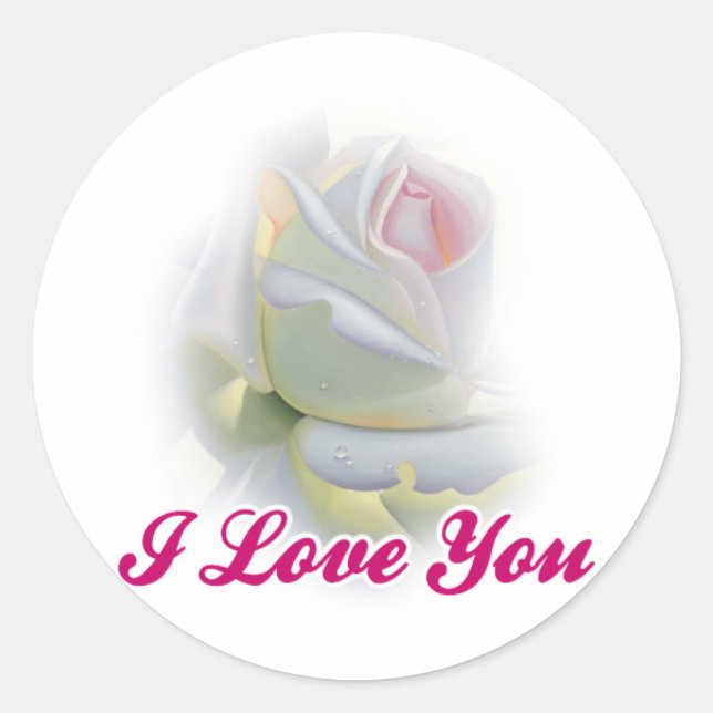 I Love you Classic Round Sticker (Front)